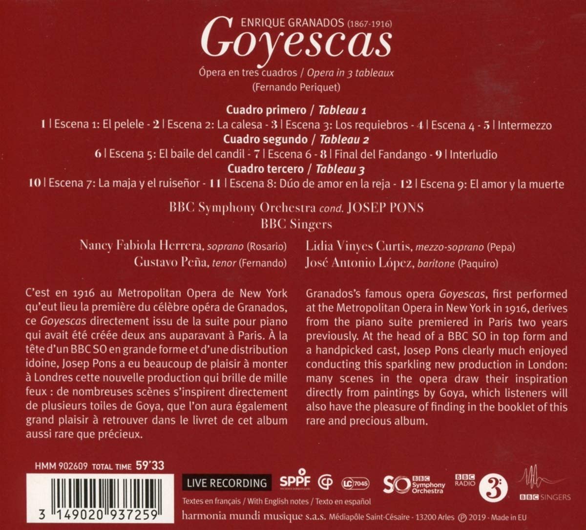 Josep Pons 그라나도스: 오페라 '고예스카스' (Granados: Goyescas)