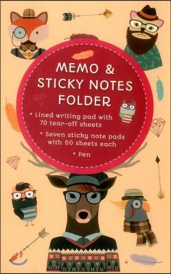 Memo & Sticky Notes Folder Hipster Animals