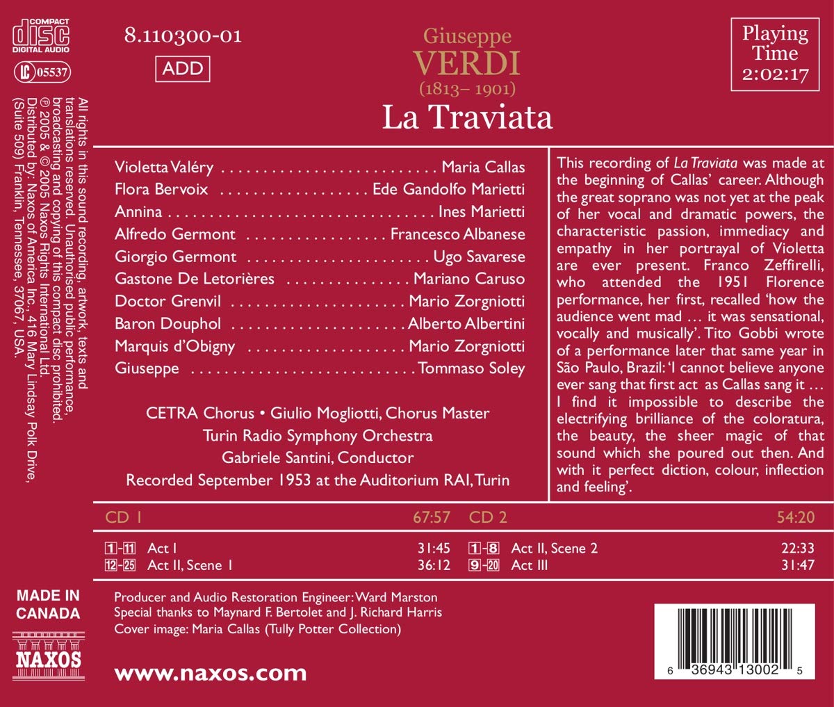 Maria Callas 베르디: 라 트라비아타 (Verdi: La Traviata)