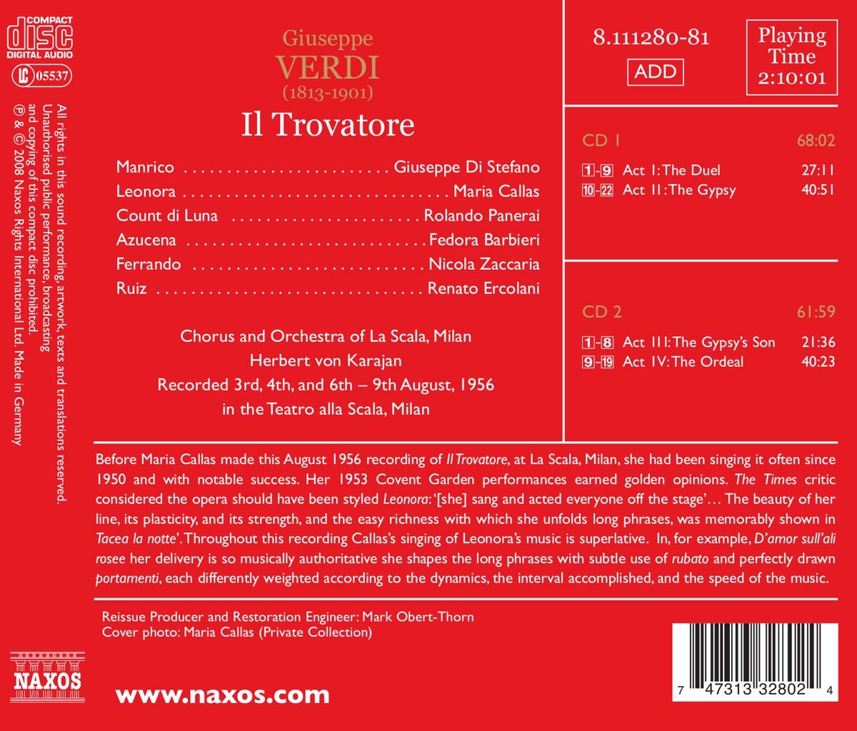 Maria Callas 베르디: 일 트로바토레 (Verdi: Il Trovatore)