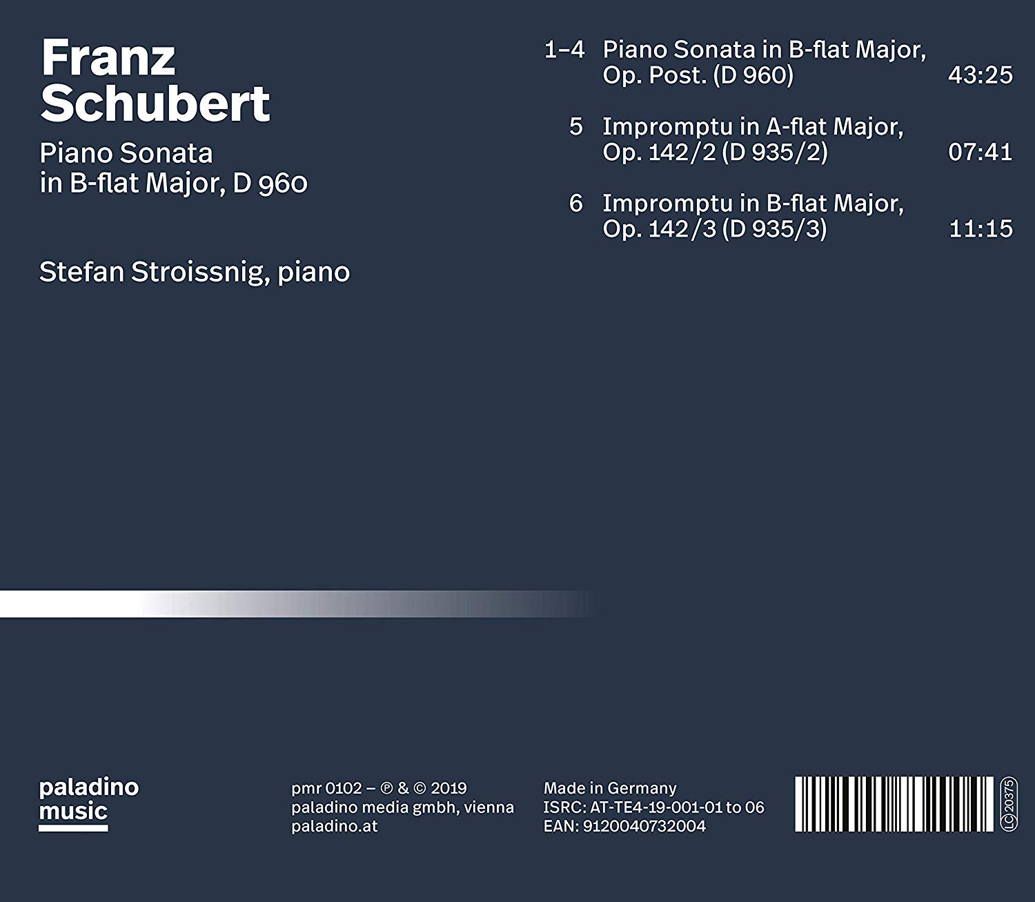 Stefan Stroissnig 슈베르트: 소나타 21번, 두 개의 즉흥곡 (Schubert: Piano Sonata D960, Impromptus D935)