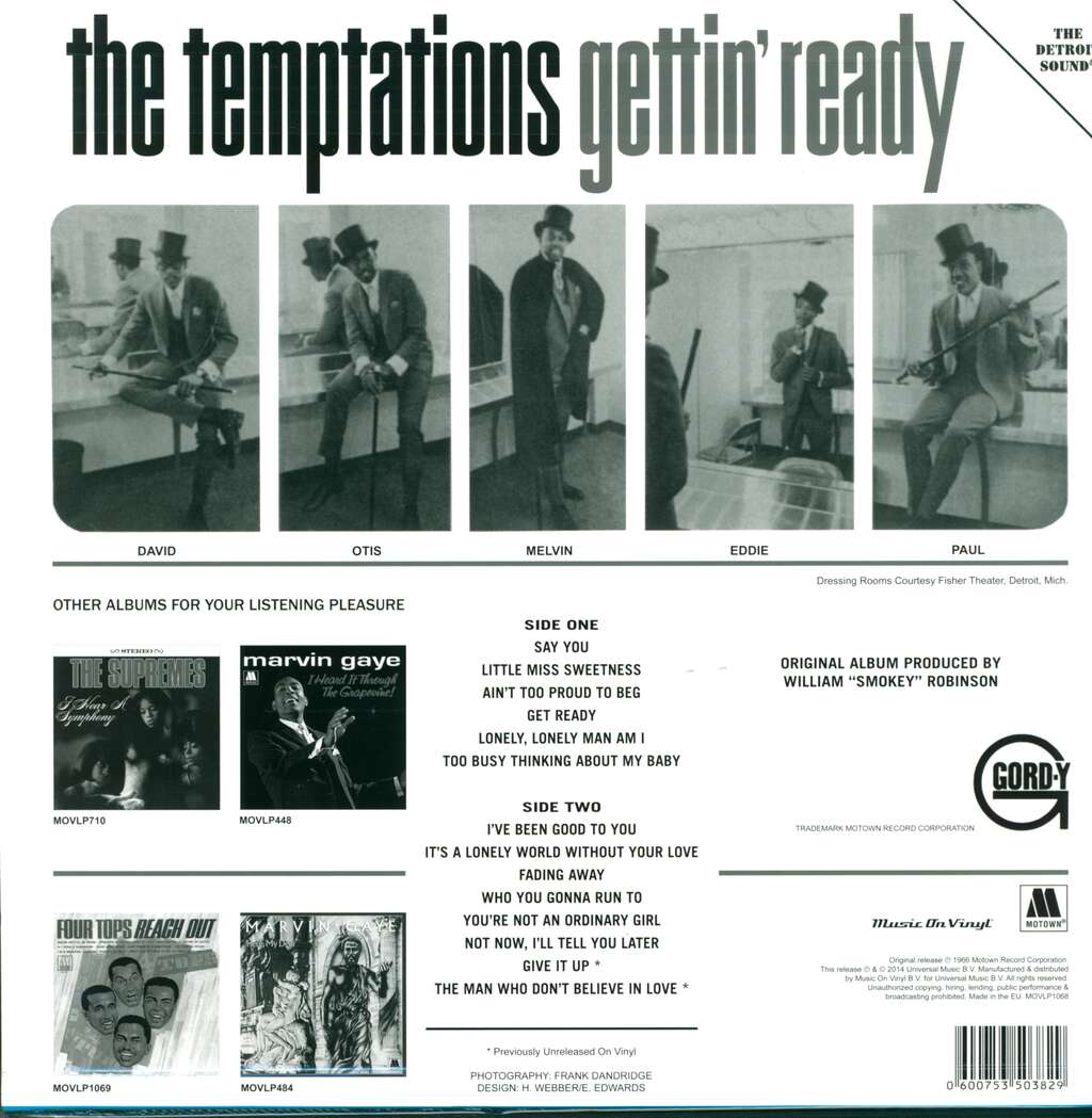 The Temptations (템테이션스) - Gettin' Ready [LP]