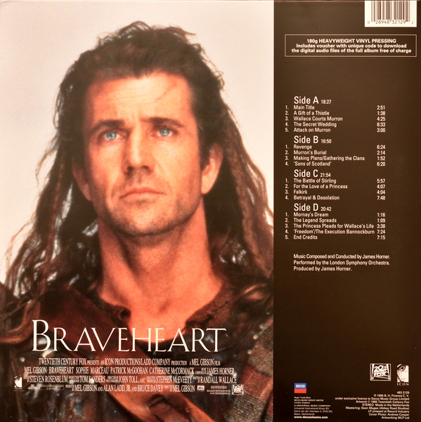 브레이브하트 영화음악 (Braveheart OST by James Horner 제임스 호너) [2LP]