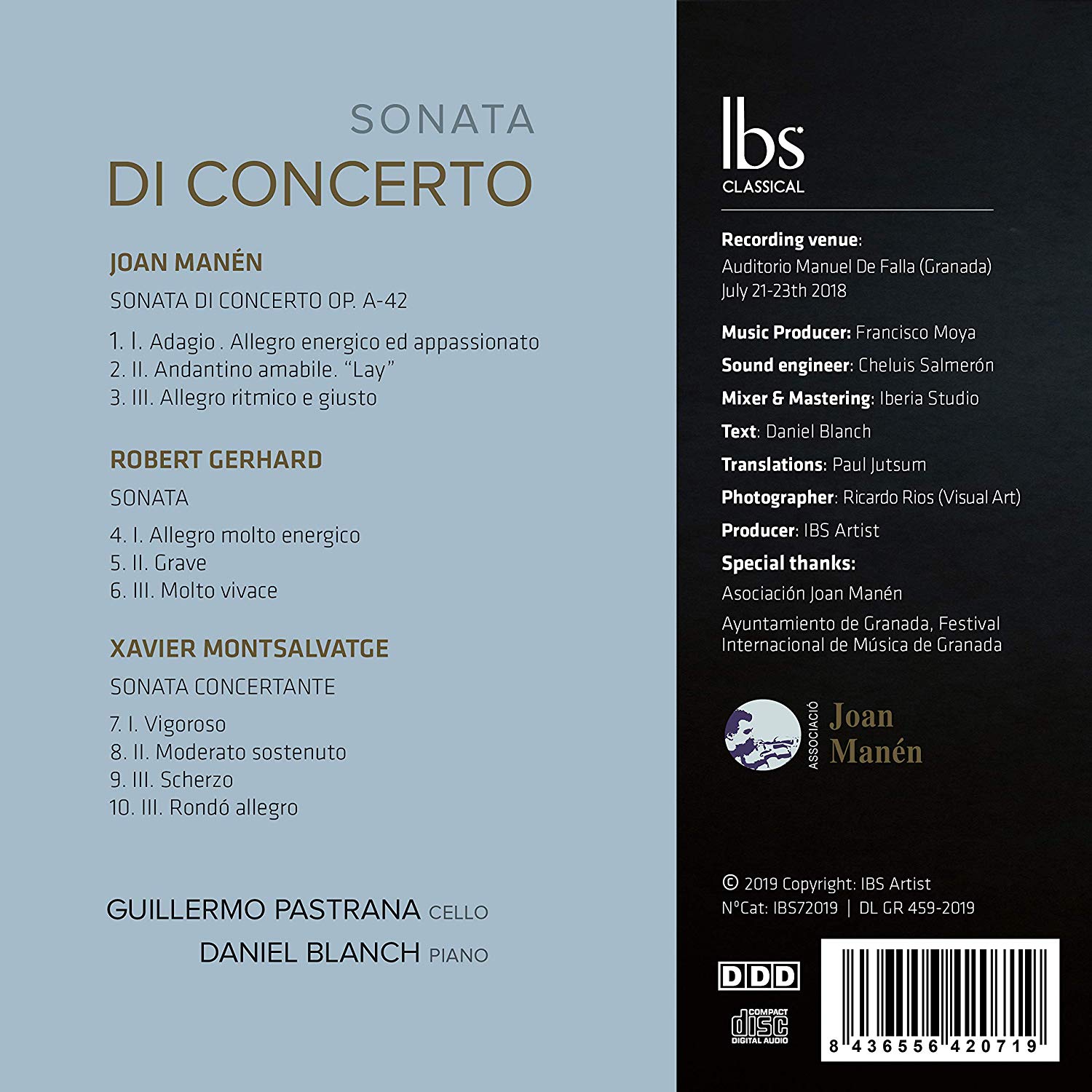 Guillermo Pastrana / Daniel Blanch 20세기 스페인 첼로 소나타 (Sonata Di Concerto)