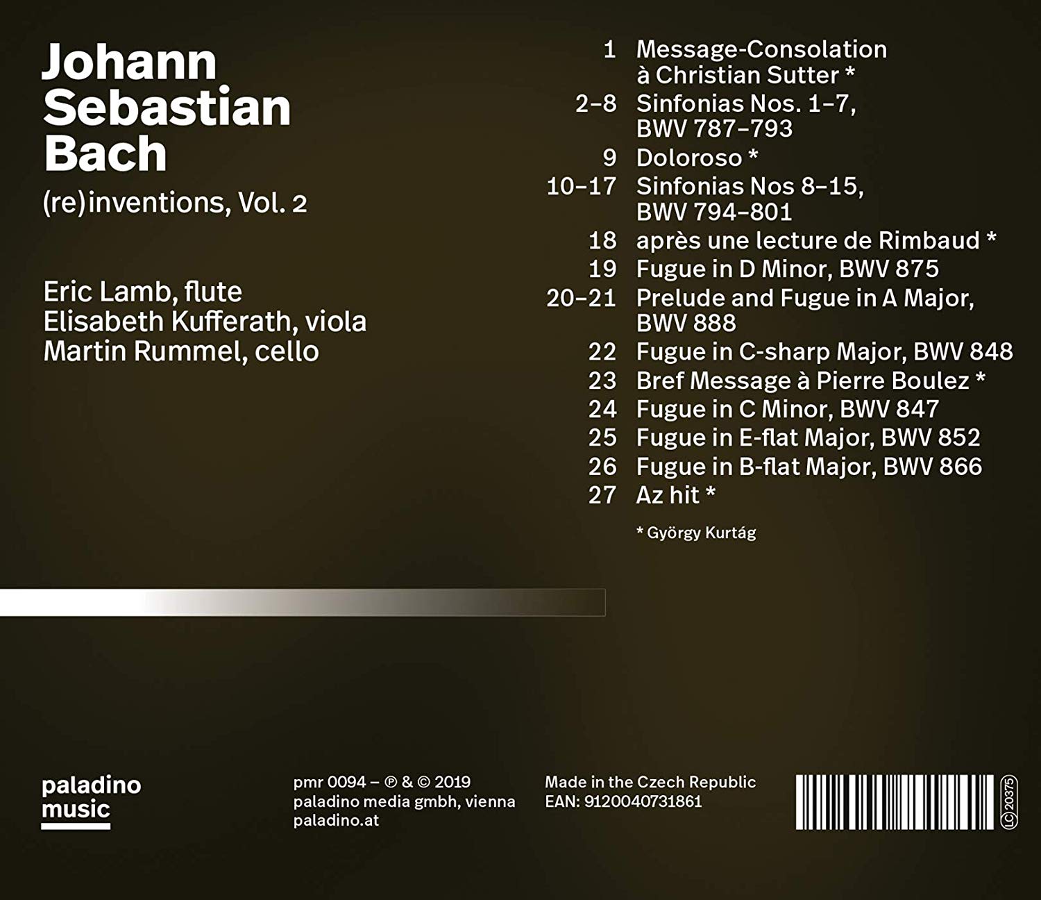 Eric Lamb 바흐: 15개의 3성부 신포니아 외 (Bach: Re-inventions Vol. 2)