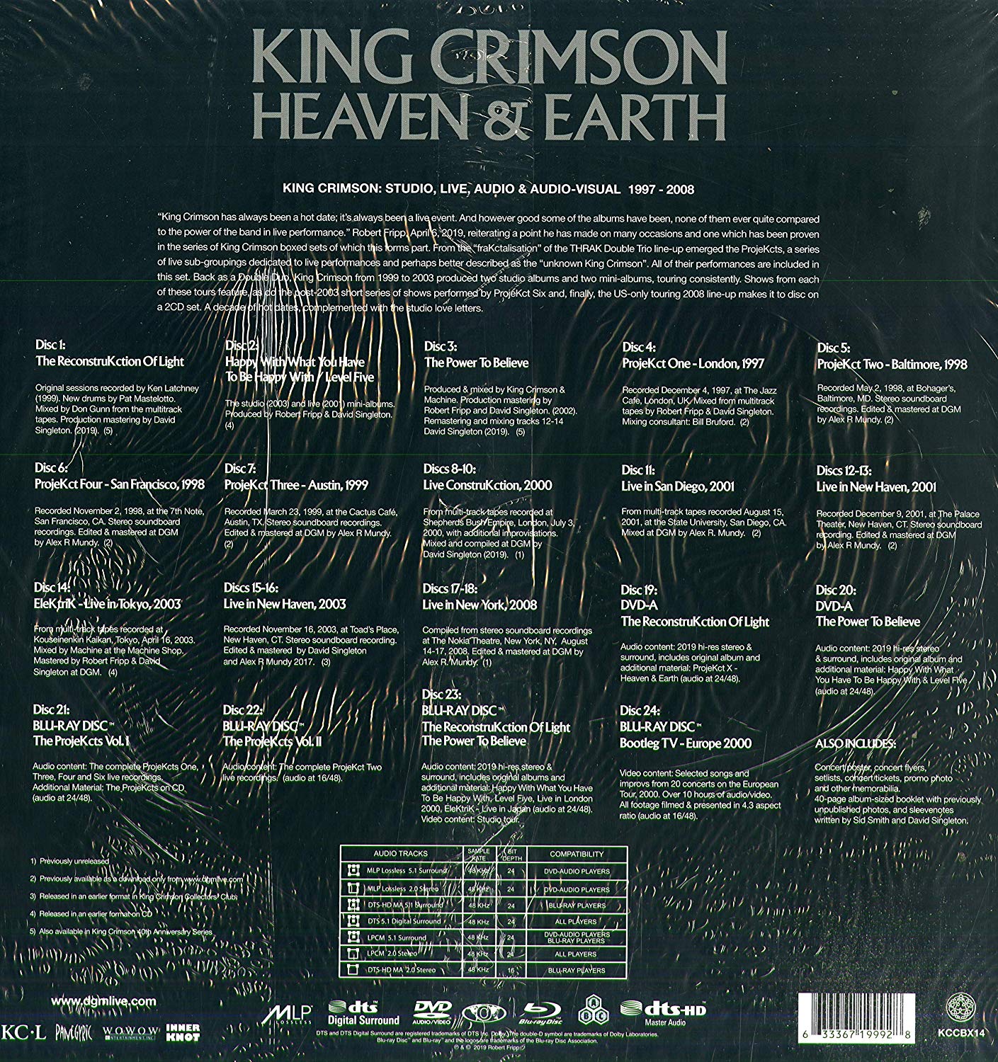 King Crimson (킹 크림슨) - Heaven & Earth [18CD+2DVD+4Blu-ray 박스세트]