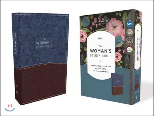 NIV, the Woman's Study Bible, Imitation Leather, Blue/Brown, Full-Color: Receiving God's Truth for Balance, Hope, and Transformation