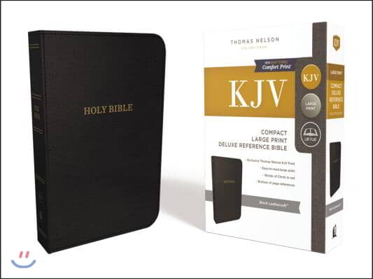 KJV, Deluxe Reference Bible, Compact, Large Print, Imitation Leather, Black, Red Letter Edition