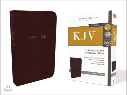 KJV, Deluxe Thinline Reference Bible, Imitation Leather, Burgundy, Red Letter Edition