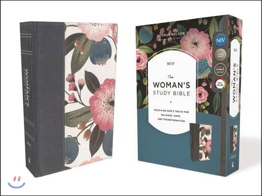 NIV, the Woman's Study Bible, Cloth Over Board, Blue Floral, Full-Color: Receiving God's Truth for Balance, Hope, and Transformation