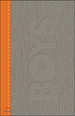 CSB Study Bible for Boys Charcoal/Orange, Wood Design Leathertouch