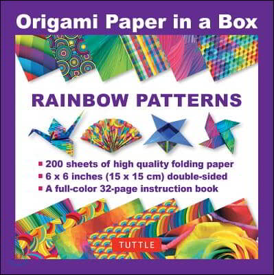 Origami Paper in a Box Rainbow Patterns