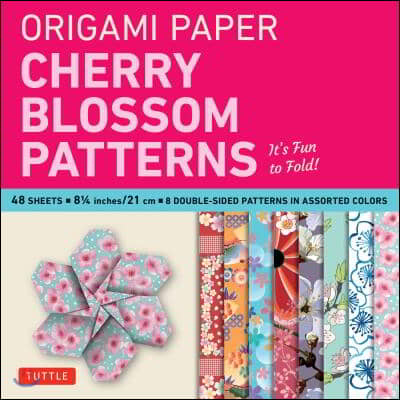 Origami Paper- Cherry Blossom Patterns Large 8 1/4&quot; 48 sh