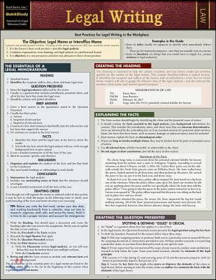 Legal Writing: Quickstudy Laminated Reference Guide