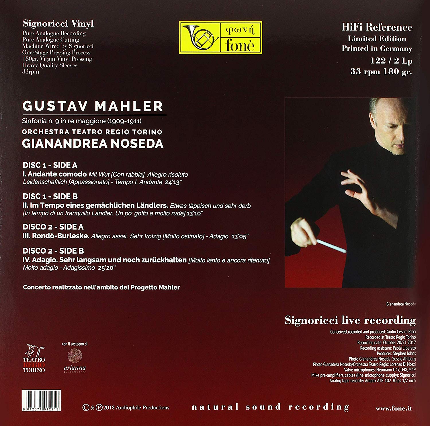 Gianandrea Noseda 말러: 교항곡 9번 (Mahler: Symphony No. 9) [2LP]