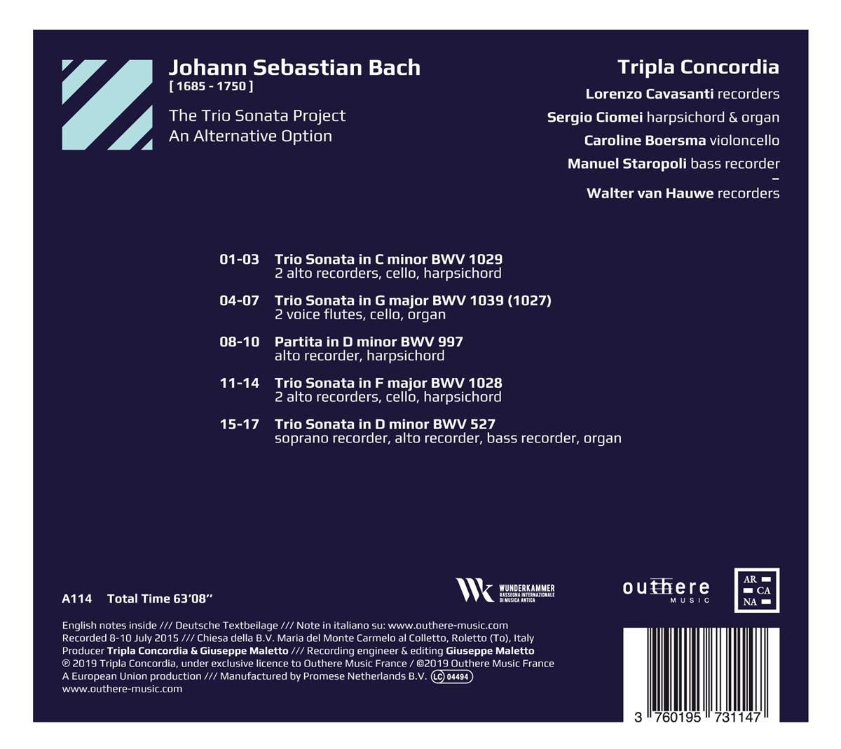 Tripla Concordia 바흐: 트리오 소나타 (Bach: The Trio Sonata Project)