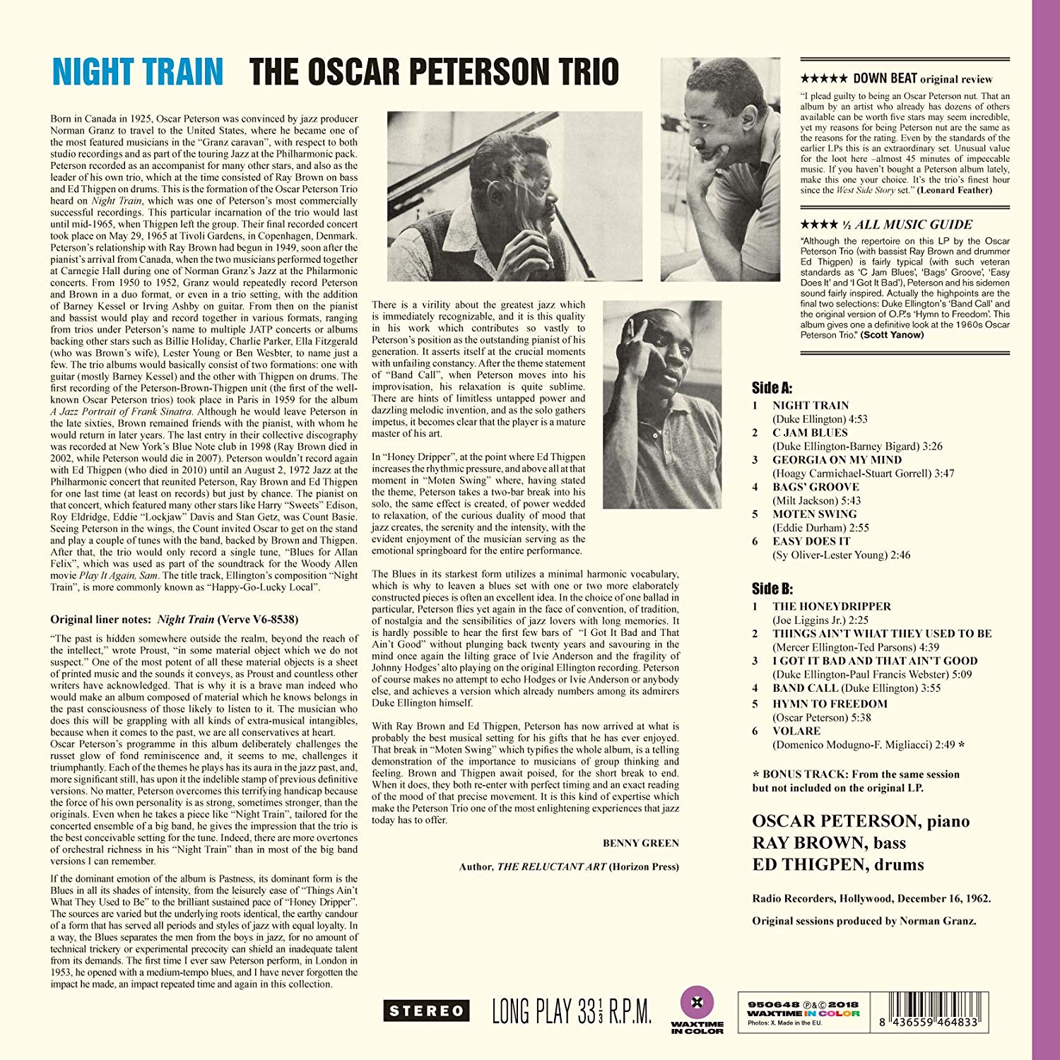 The Oscar Peterson Trio (오스카 피터슨 트리오) - Night Train [퍼플 컬러 LP]