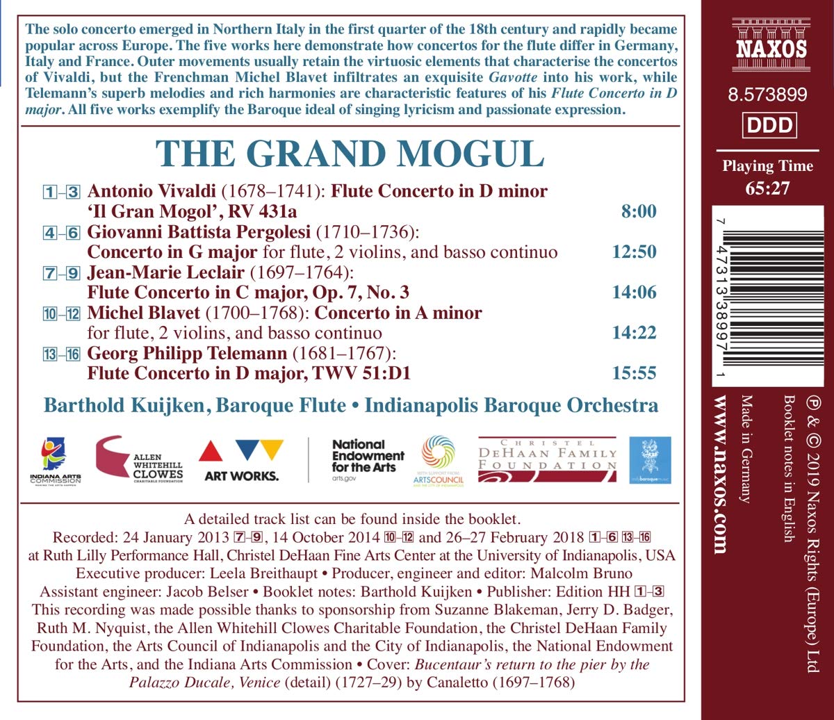 Barthold Kuijken 바로크 플루트 협주곡 작품집 (The Grand Mogul - Virtuosic Baroque Flute Concertos)