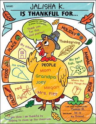 Personal Poster Set: I Am Thankful! (K-2): Write-And-Read Learning Posters Ready for Kids to Display with Pride!