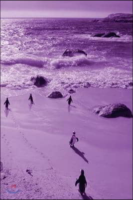 Alive! little penguin friends - Violet duotone - Photo Art Notebooks (6 x 9 series): by Photographer Eva-Lotta Jansson