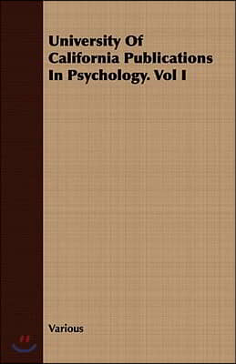 University of California Publications in Psychology