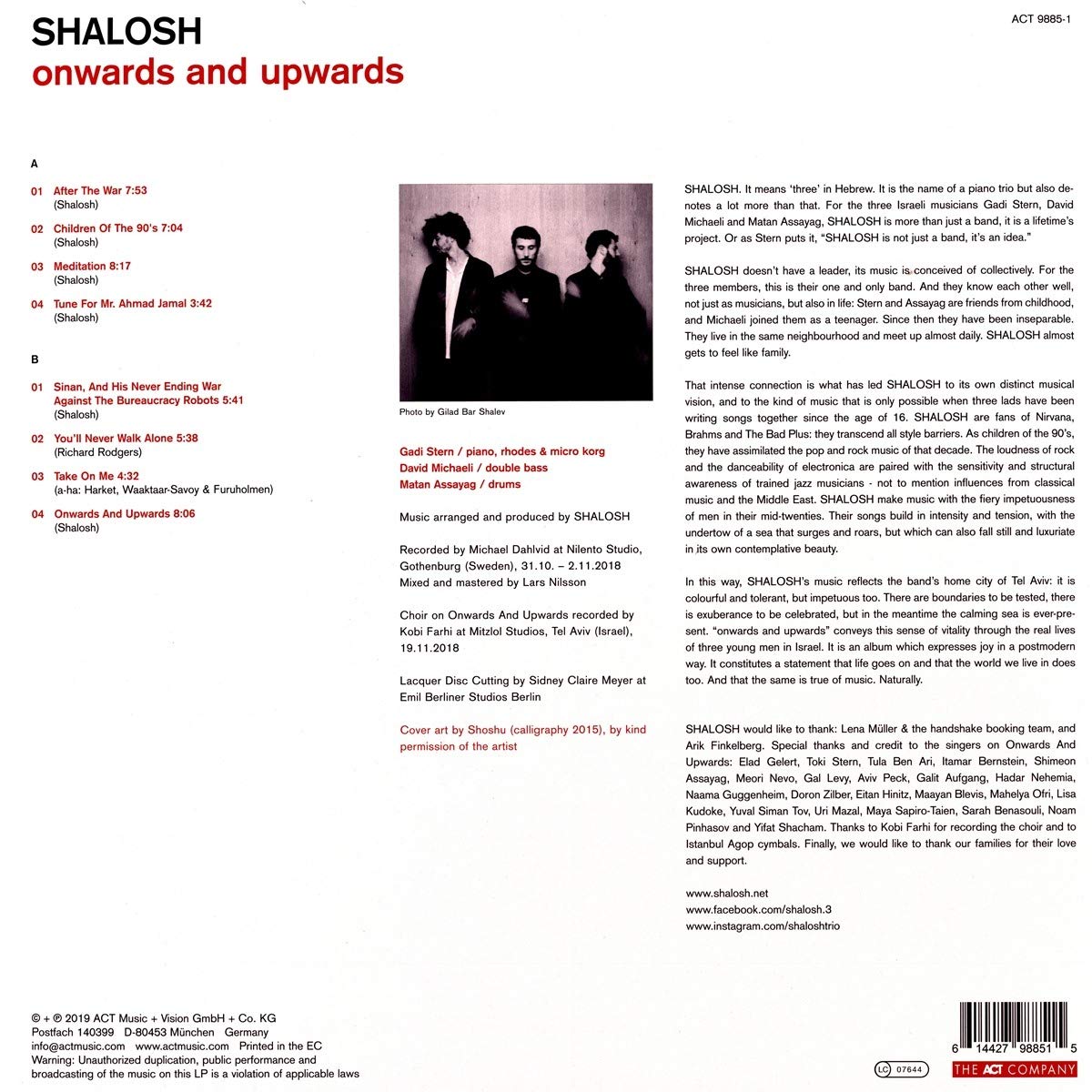 Shalosh (샬로쉬) - Onwards and Upwards [LP]