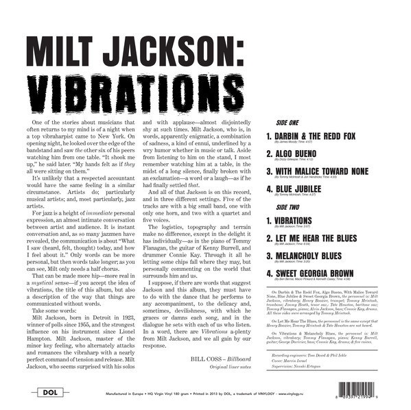 Milt Jackson (밀트 잭슨) - Vibrations [LP]