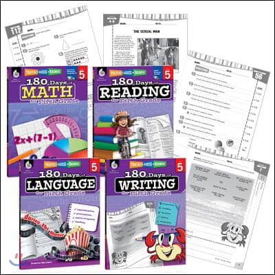 180 Days(tm) Reading, Math, Writing, &amp; Language Grade 5: 4-Book Set: Practice, Assess, Diagnose