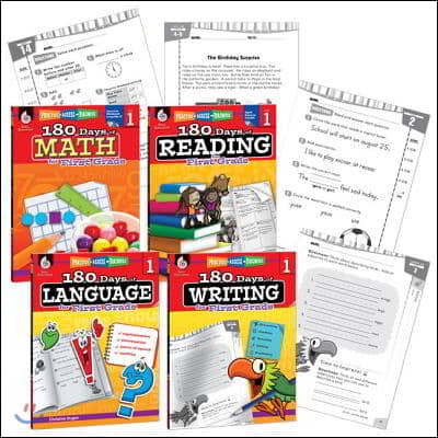 180 Days Reading, Math, Writing, & Language Grade 1: 4-Book Set