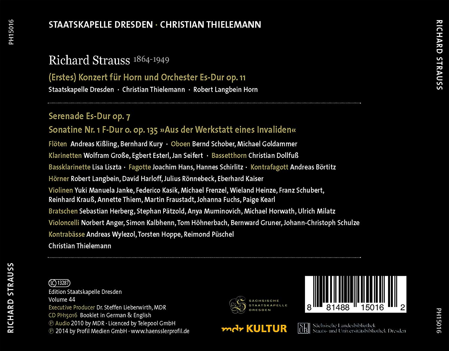 Christian Thielemann 슈트라우스: 메타모르포젠, 호른 협주곡 1번, 세레나데, 소나티네 1번 (Strauss: Konzert fur Horn und Orchester)