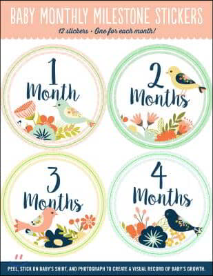 Baby's Monthly Milestone Stickers - Birds