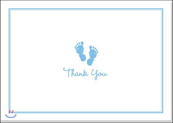 Baby Steps Thank You Notes Blue