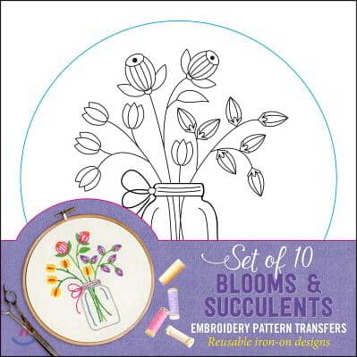 Succulents Embroidery Pattern Transfers