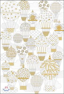 Adult Coloring Poster - Hot Air Balloons