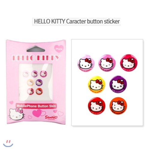 [산리오] HelloKitty 헬로키티 홈버튼 에폭시 스티커 APPLE 애플공용 iPhone 아이폰 4/4S 3GS 아이패드 iPad