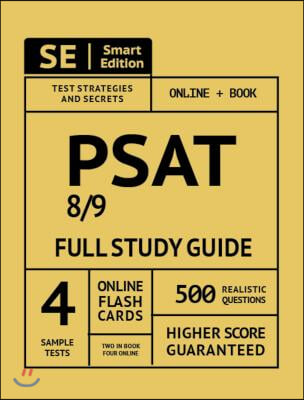 PSAT 8/9 Full Study Guide: Complete Subject Review with 4 Full Practice Tests Book + Online, Plus Online Flashcards