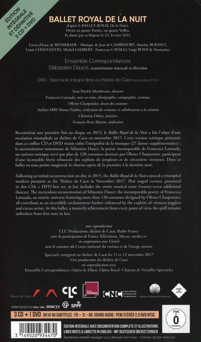 Sebastien Dauce 밤의 왕실 연주회 - 루이 14세에 의한 밤의 왕실 발레 재편성 버전 (Le Ballet Royal de la Nuit)