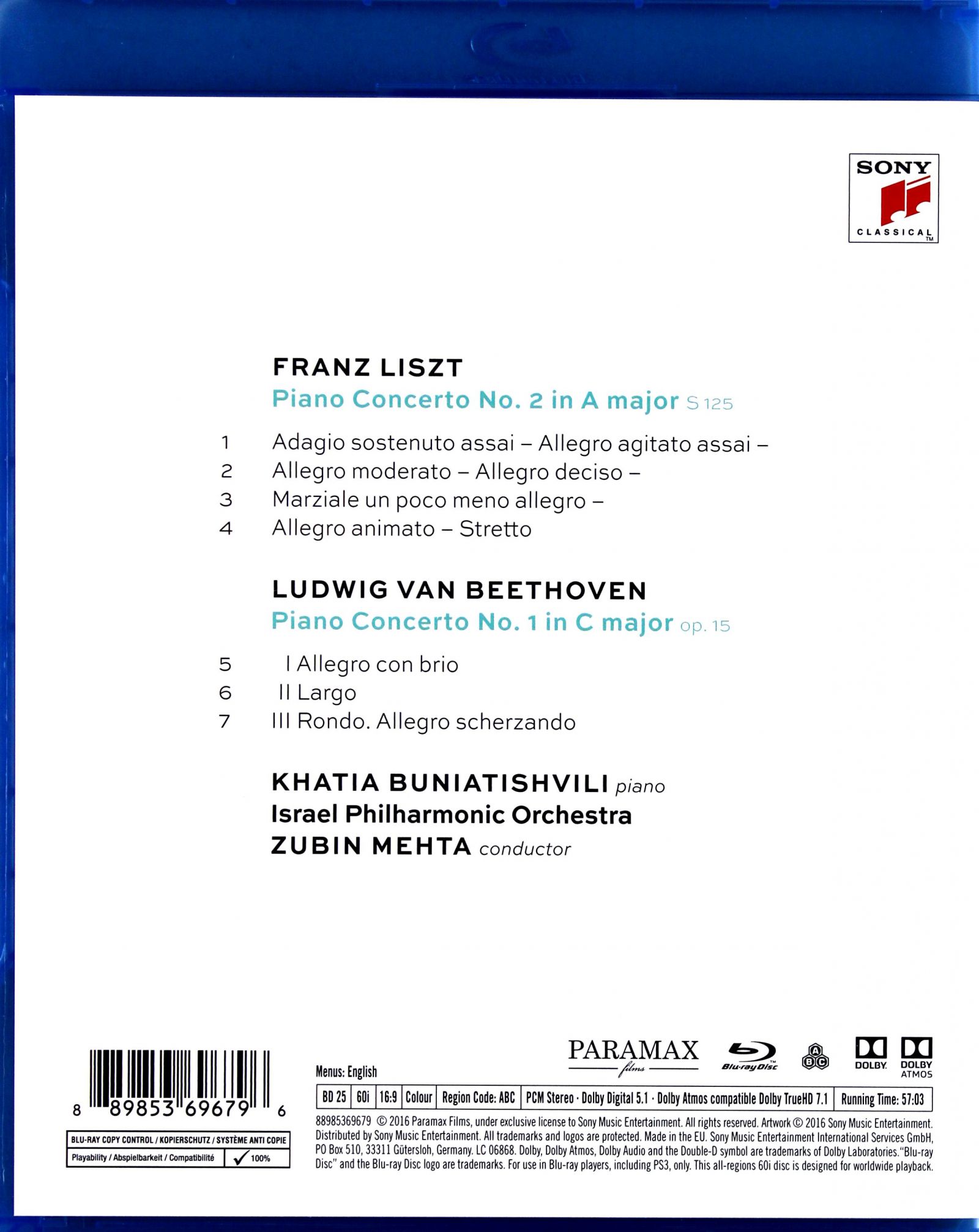 Khatia Buniatishvili 리스트: 피아노 협주곡 2번 / 베토벤: 협주곡 1번 - 카티아 부니아티쉬빌리, 주빈 메타, 이스라엘 필하모닉