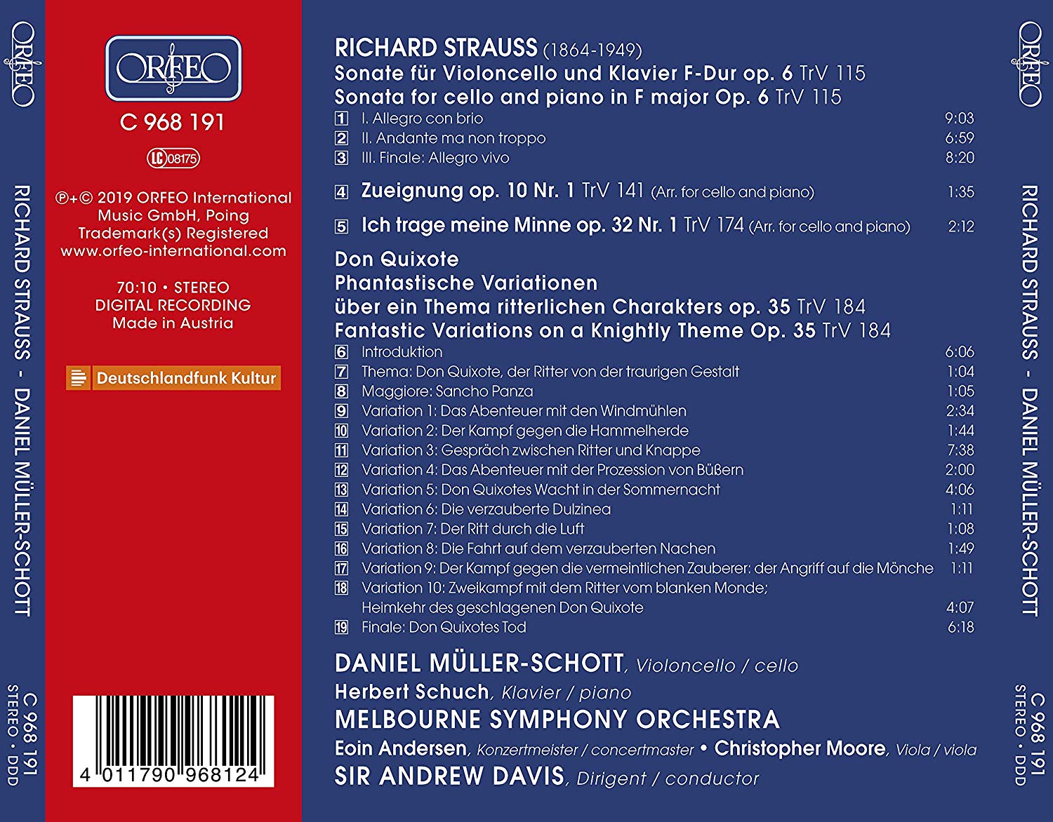 Daniel Muller-Schott 슈트라우스: 돈키호테, 첼로 소나타 F장조 - 다니엘 뮐러-쇼트 (Strauss: Don Quixote, Cello Sonata)