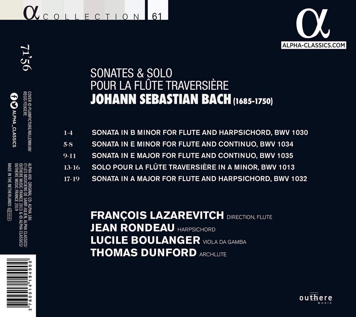 Francois Lazarevitch 바흐: 플루트 소나타 작품집 (Bach: Sonates & Solo Pour La Flute Traversiere)