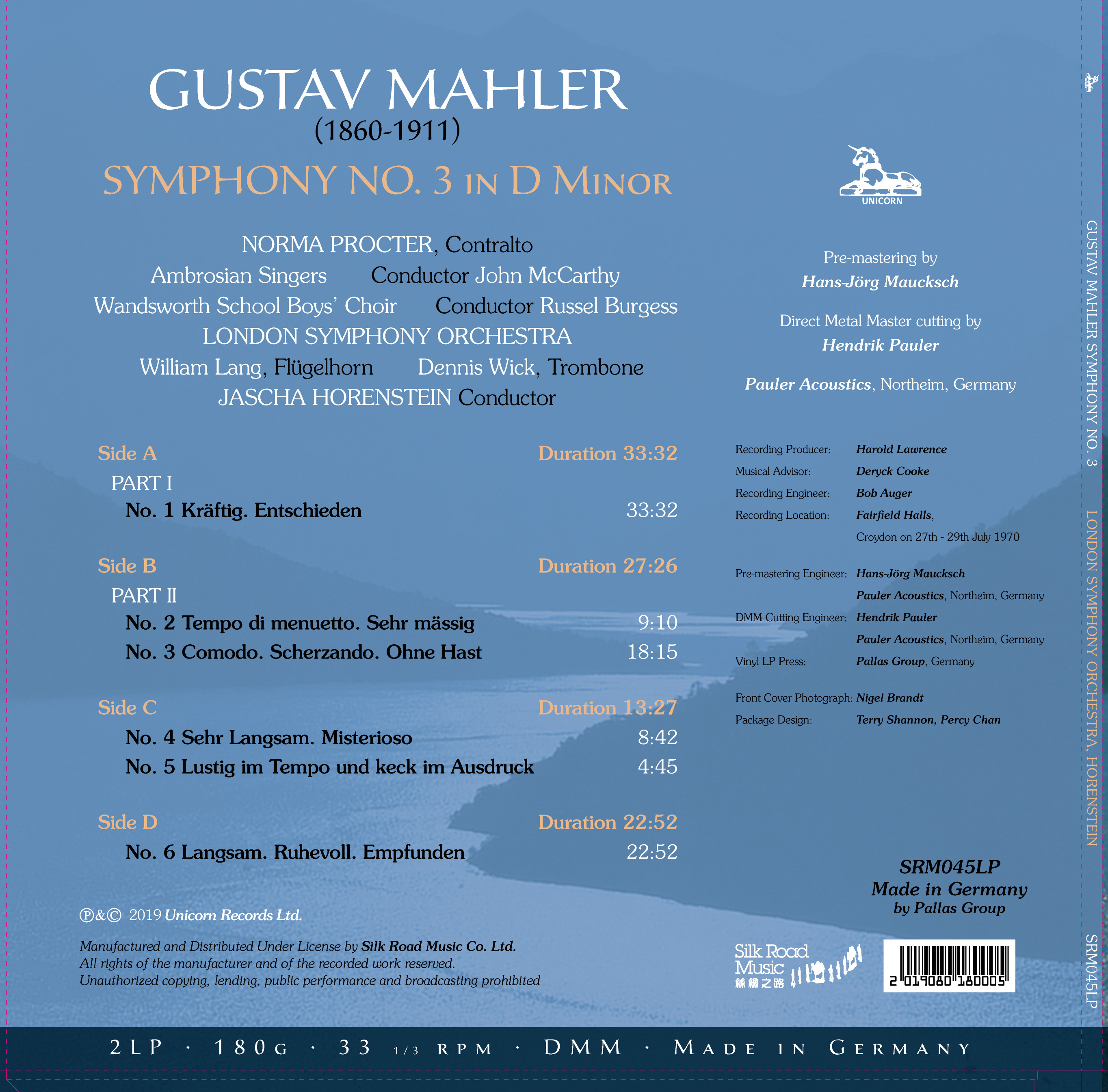 Jascha Horenstein 말러: 교향곡 3번 (Mahler: Symphony No.3) [2LP]