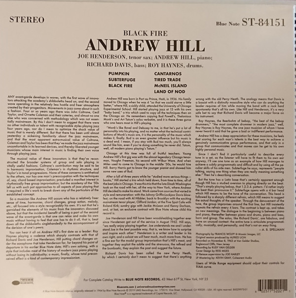 Andrew Hill (앤드류 힐) - Black Fire [LP]  
