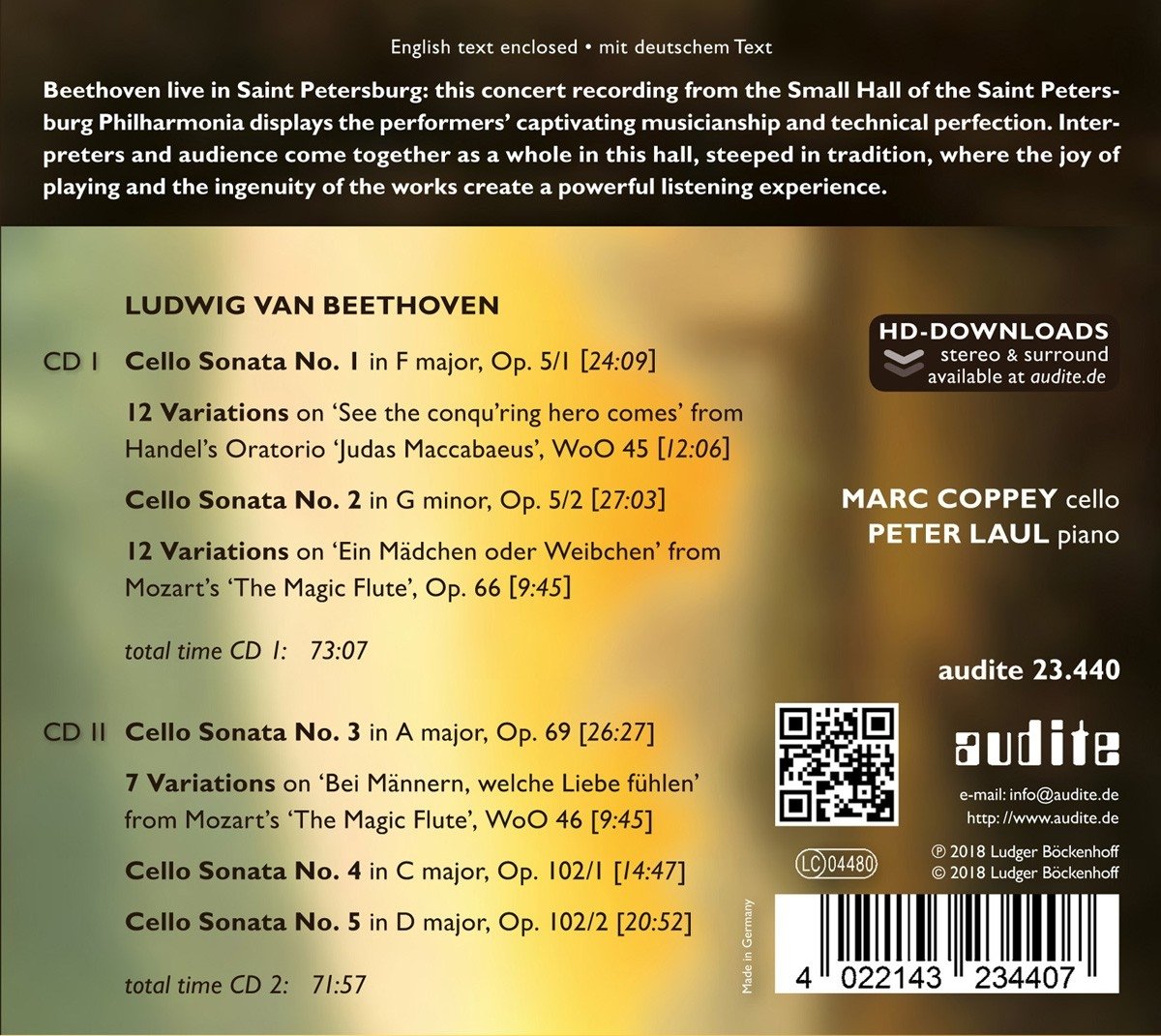 Marc Coppey / Peter Laul 베토벤: 첼로와 피아노를 위한 작품 전집 (Beethoven: Complete Works for Cello and Piano)