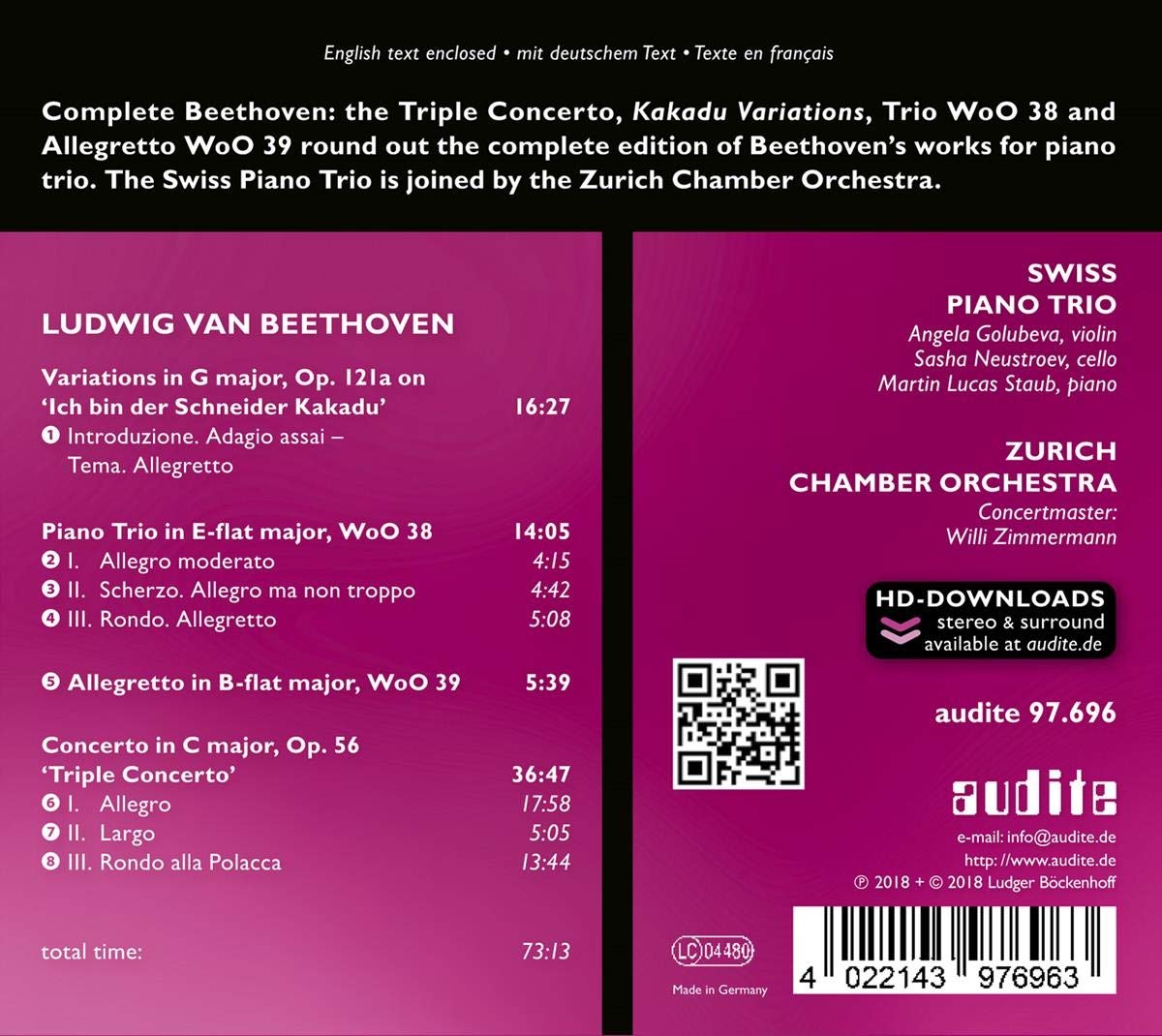 Swiss Piano Trio 베토벤: 피아노 3중주 전곡 5집 - 스위스 피아노 트리오 (Beethoven: Complete Works for Piano Trio Vol. 5)