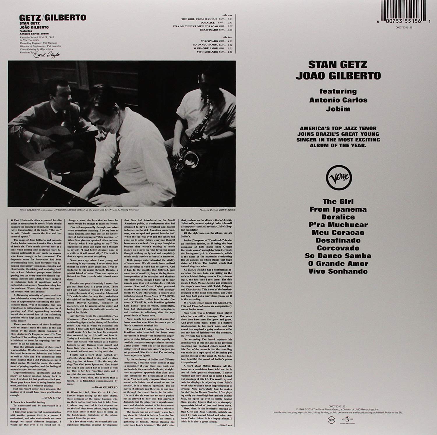 Stan Getz / Joao Gilberto - Getz / Gilberto (스탄 게츠, 조앙 질베르토) [LP]
