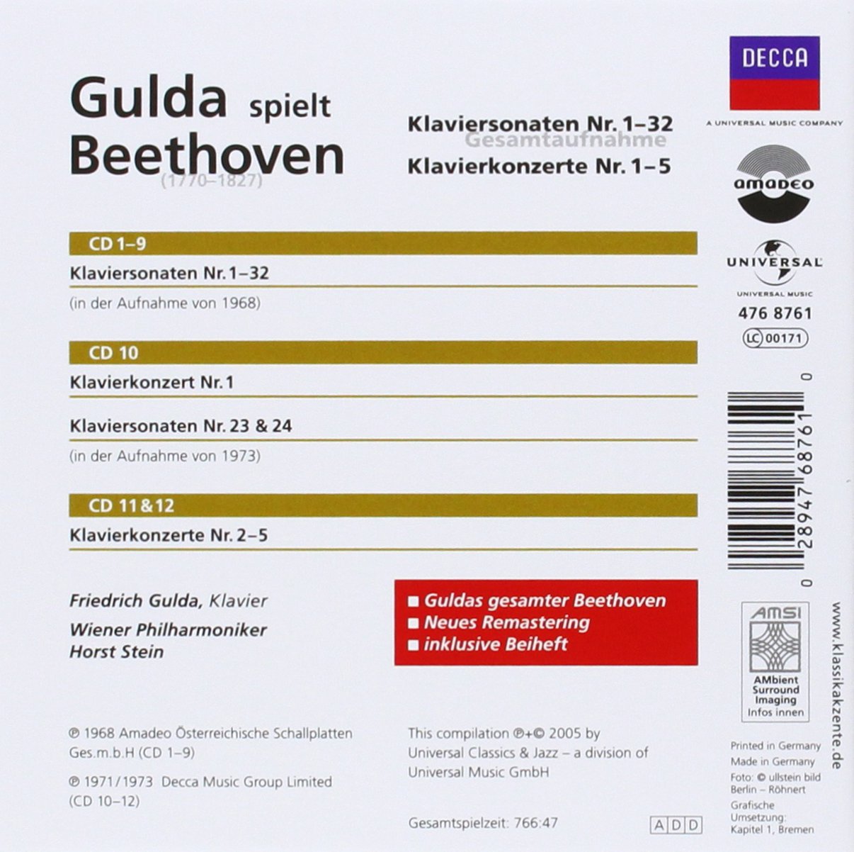 Friedrich Gulda 베토벤: 피아노 소나타 전곡, 협주곡 전곡집 - 프리드리히 굴다