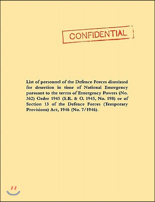 List of Personnel of the Irish Defence Forces Dismissed for Desertion During the Second World War