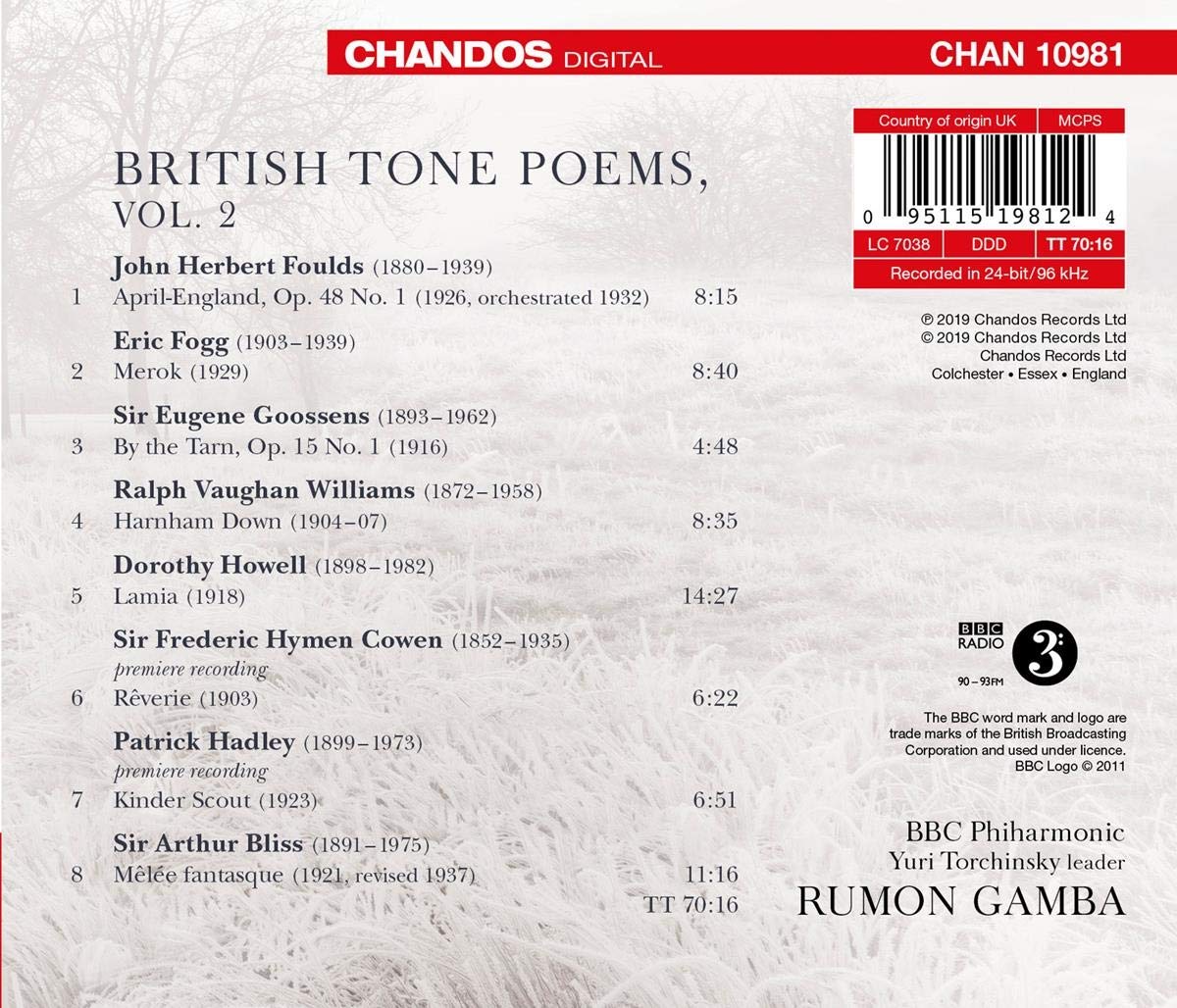 Rumon Gamba 영국의 음시 작품 2집 (British Tone Poems Vol. 2)