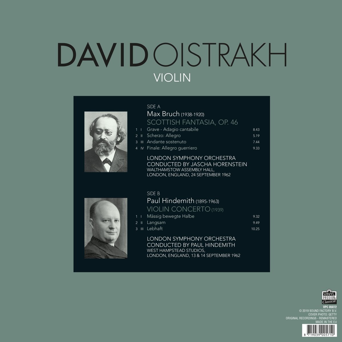 David Oistrakh 브루흐: 스코틀랜드 환상곡 / 힌데미트: 바이올린 협주곡 (Bruch: Scottish Fantasia / Hindemith: Violin Concerto) [LP]