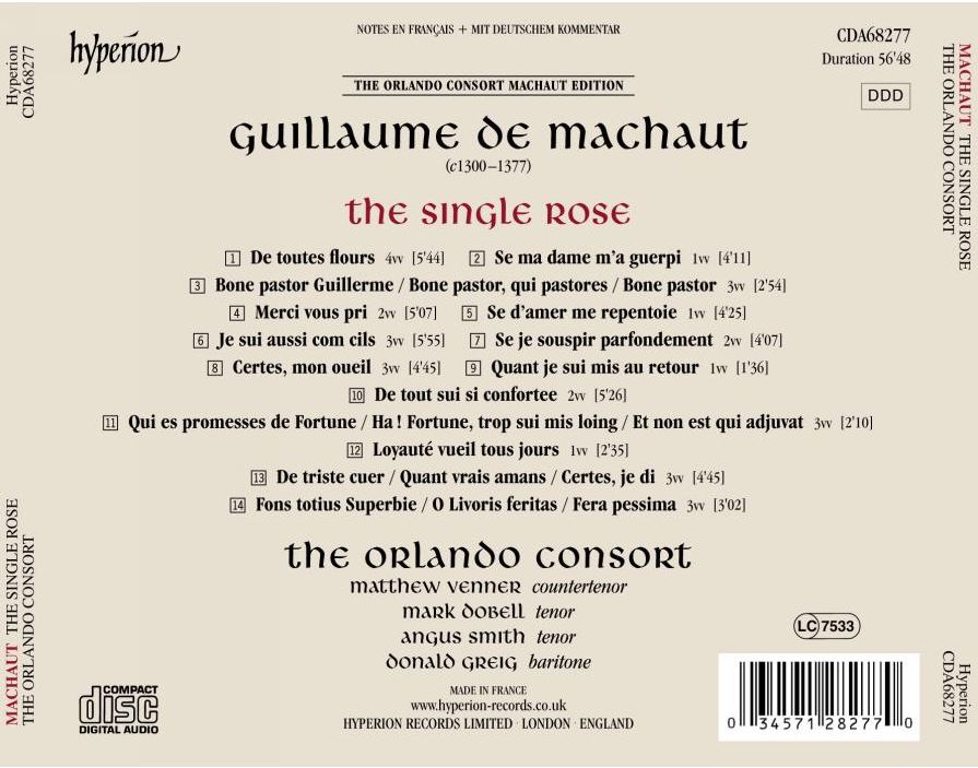 Orlando Consort 기욤 드 마쇼: 장미 한 송이 - 오를란도 콘소트 (Guillaume de Machaut: The single rose)